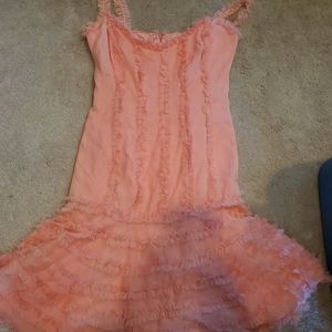 Shawnn Ray Fons  coral spaghetti strap dress
